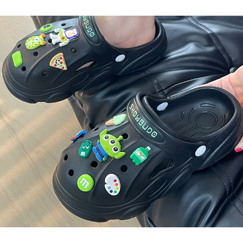 Pibi Kids Cute Toy World Themed Clogs Black