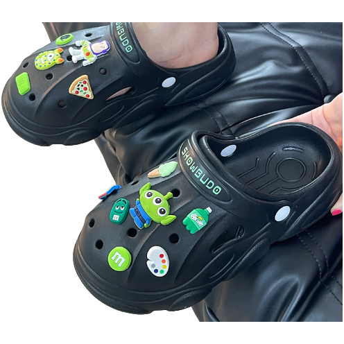 Pibi Kids Cute Toy World Themed Clogs Black