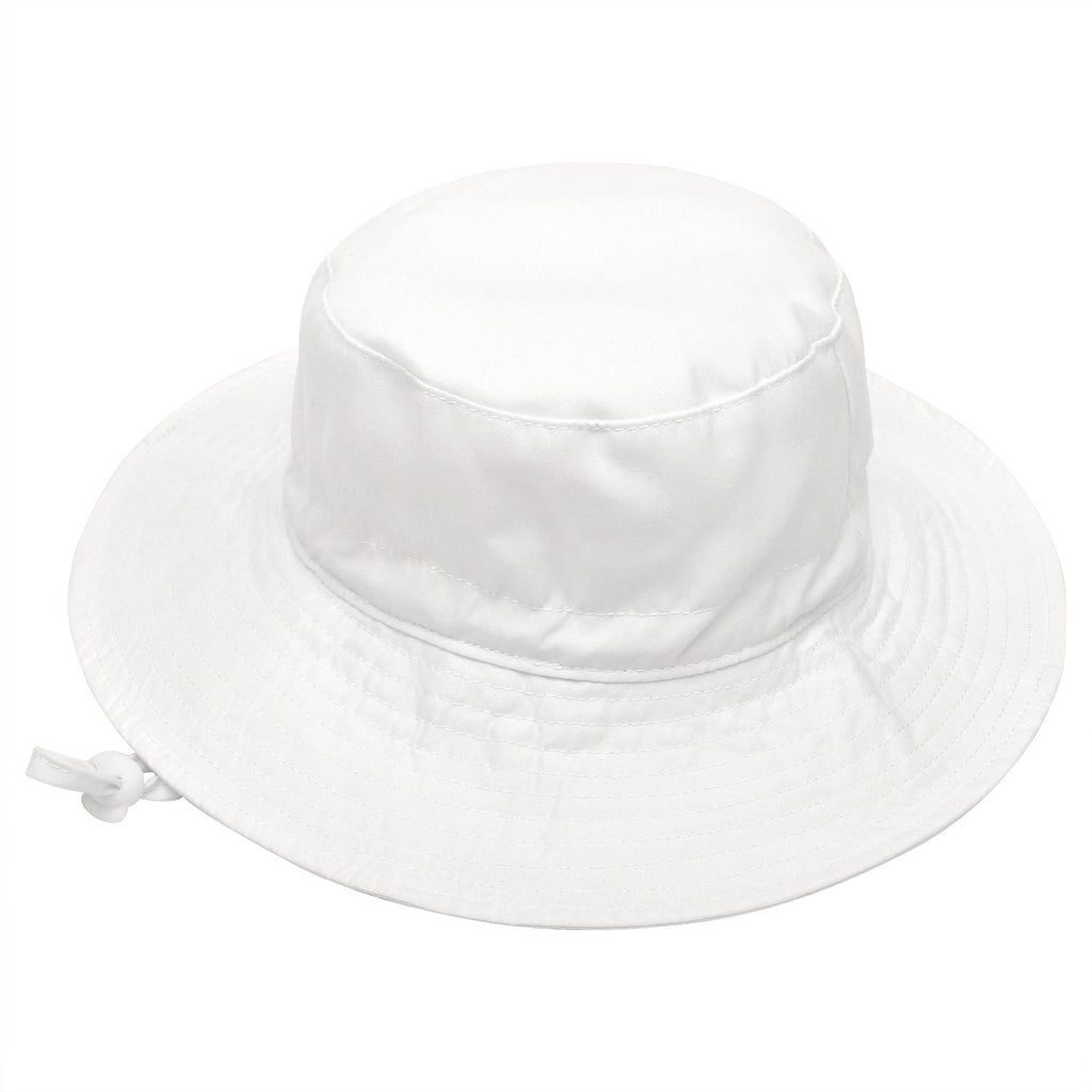 Pibi Kids UV Sun Protection Bucket Hat White Age- 12 Months & Above