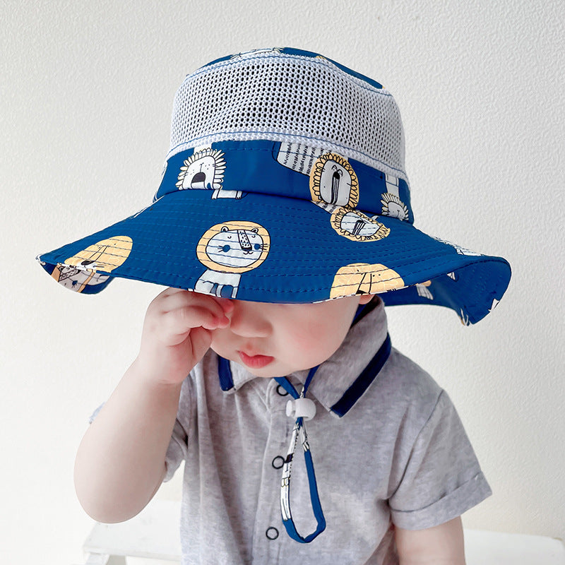 Pibi Printed Kids Mesh Fisherman Hat Blue Age- 2 Years & Above