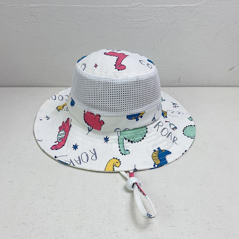 Pibi Printed Kids Mesh Fisherman Hat White Age- 2 Years & Above