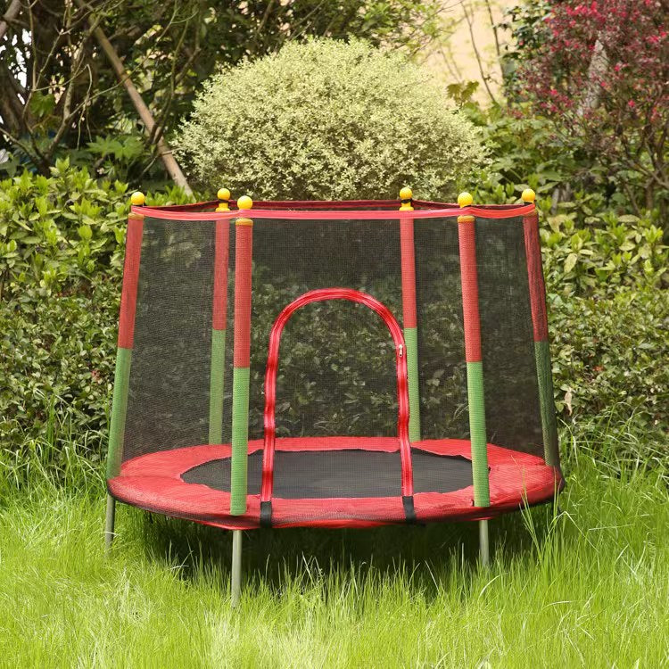 Pibi Round Jump & Bounce Trampoline with Removable Safety Net 48 Inch 4 Feet RedBlack Age- 3 Years & Above
