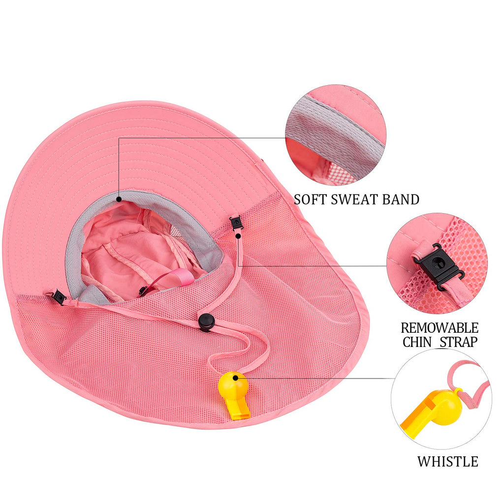 Pibi Solid Sun Protection Fisherman Hat with Wide Brim Pink Age- 2 Years & Above