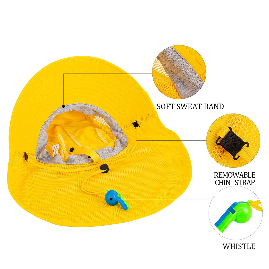 Pibi Solid Sun Protection Fisherman Hat with Wide Brim Yellow Age- 2 Years & Above