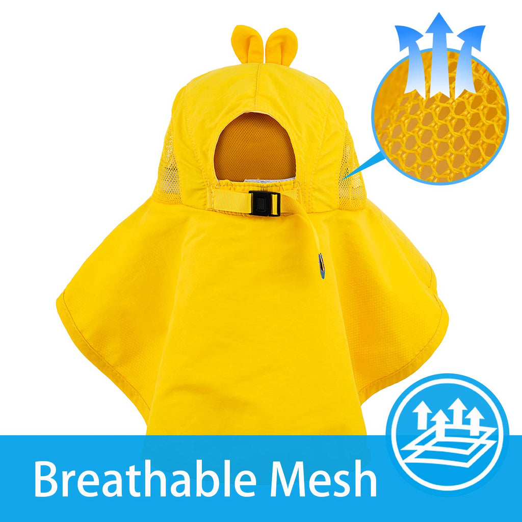 Pibi Solid Sun Protection Fisherman Hat with Wide Brim Yellow Age- 2 Years & Above