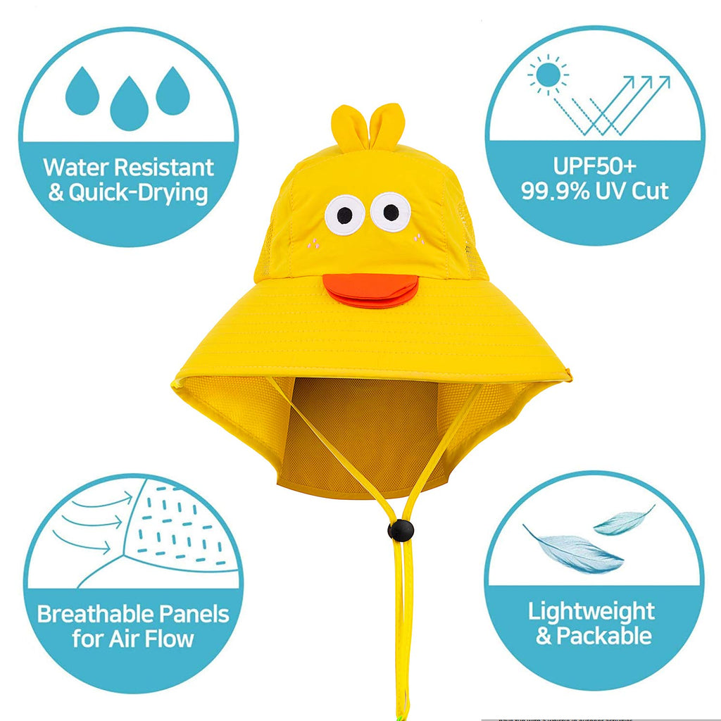 Pibi Solid Sun Protection Fisherman Hat with Wide Brim Yellow Age- 2 Years & Above
