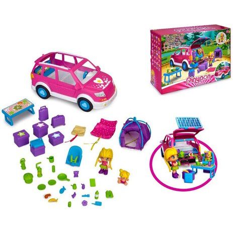 Pinypon Camping Car with 2 Figures & 20+Accessories Kids Playset (700017015) Age- 4 Years & Above