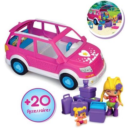 Pinypon Camping Car with 2 Figures & 20+Accessories Kids Playset (700017015) Age- 4 Years & Above
