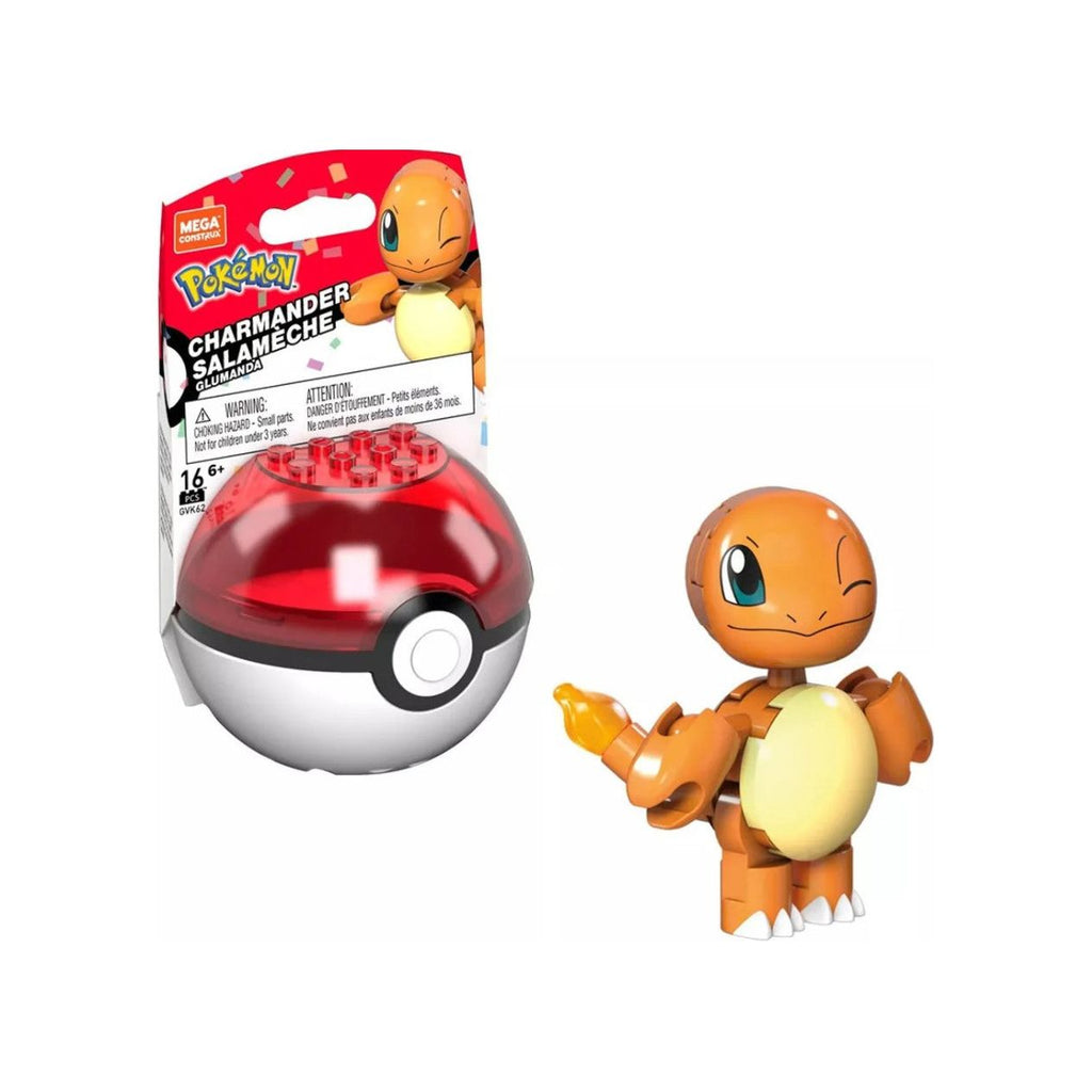 Pokemon Mega Construx Charmander Evergreen Series Pokeball Figure Blocks Set (16 Pieces) Multicolor Age- 6 Years & Above