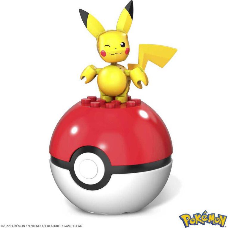 Pokemon Mega Construx Pikachu Evergreen Series Pokeball Figure Blocks Set (16 Pieces) Multicolor Age- 6 Years & Above