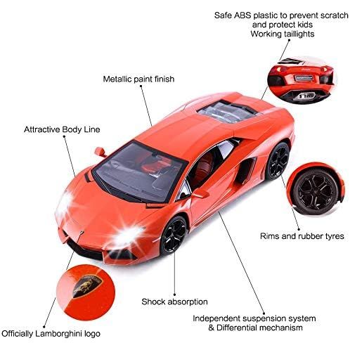 Rastar  R/C 1:14 Lamborghini Aventador LP700 Radio Remote Control Car Orange/White Age- 5 Years & Above