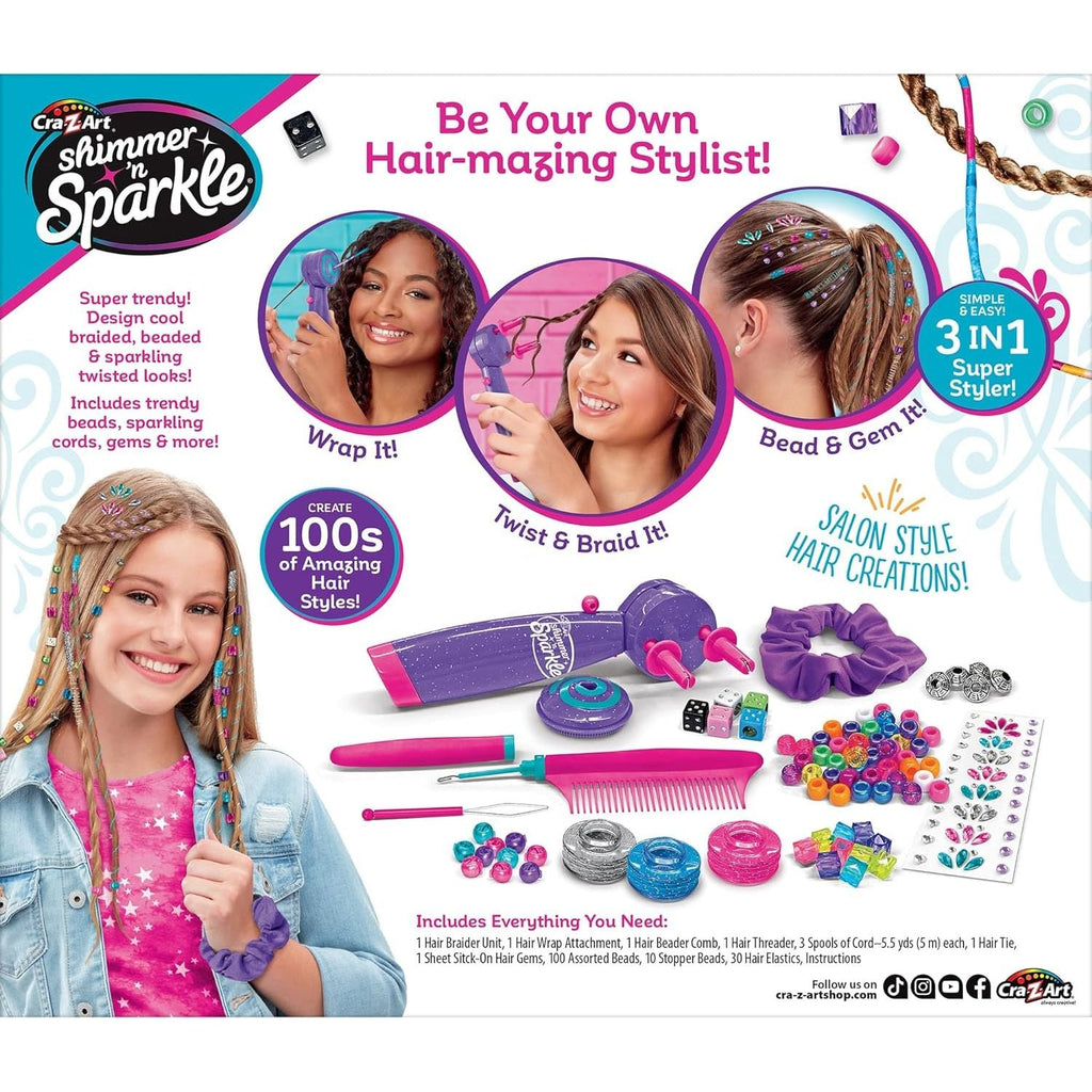 Shimmer n' Sparkle Deluxe Styler Braid, Bead & Twist Multicolor Age-8 Years & Above