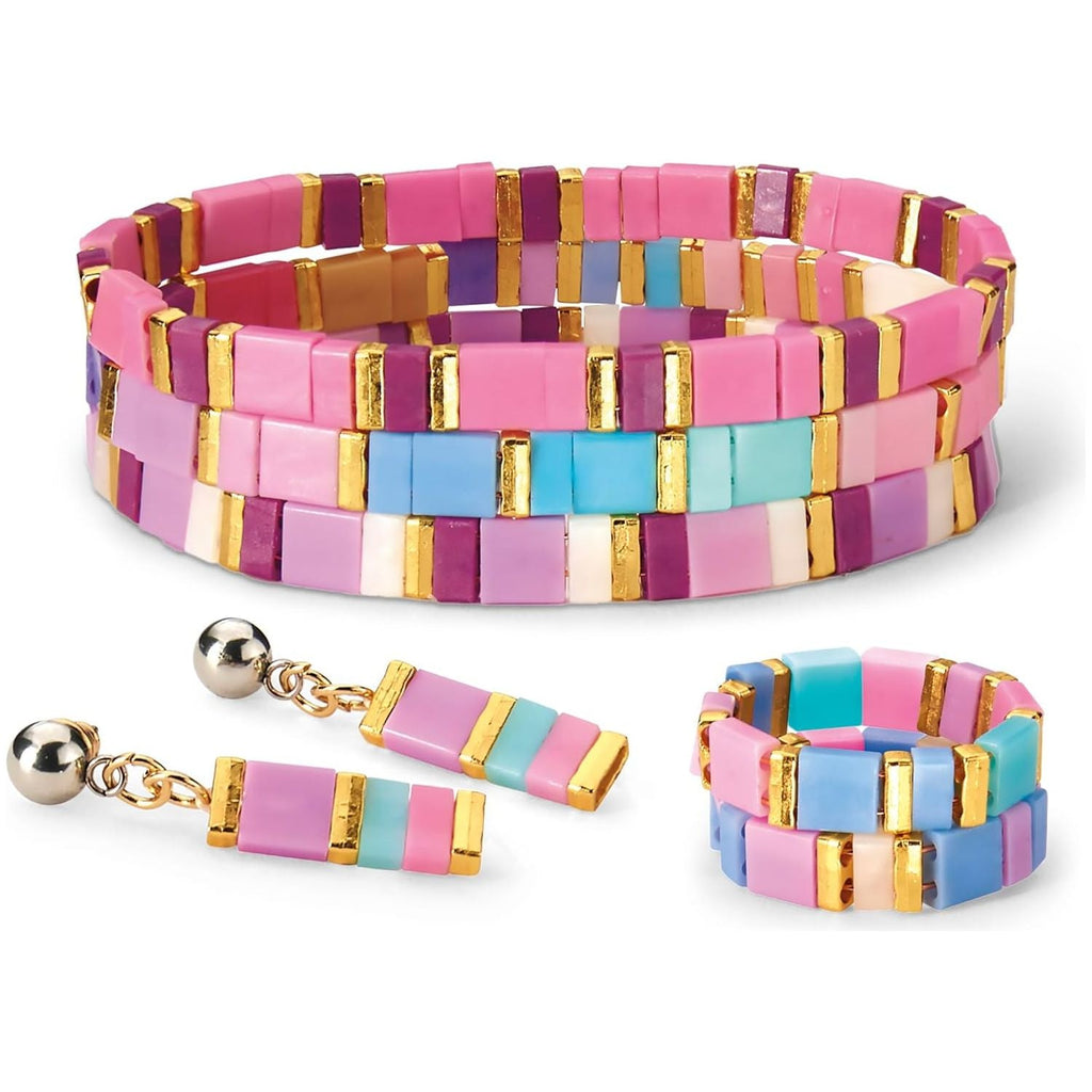 Shimmer n' Sparkle Shimmer Ã¢â‚¬Ëœn Sparkle Dots & Dashes Tila Bead Bracelet Studio Multicolor Age-8 Years & Above