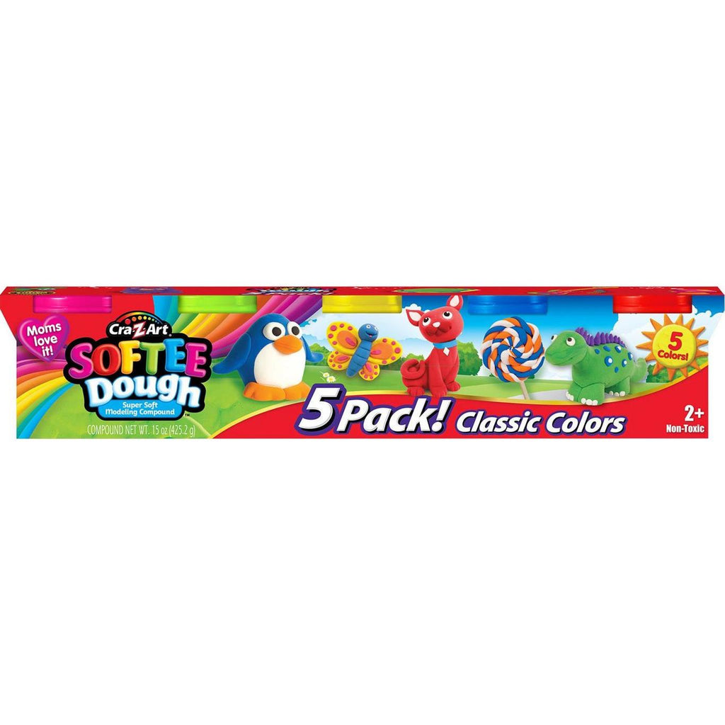 Softee Dough 5 PackClassic Colors 3oz Set Multicolor Age- 2 Years & Above