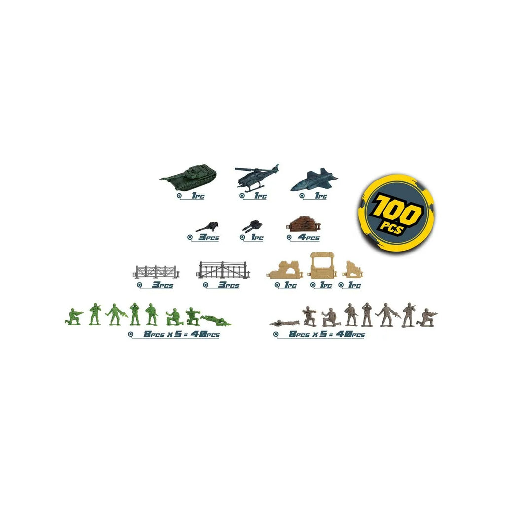 Soldier Force Bucket Playset 100 Pieces (545032) Age- 3 Years & Above