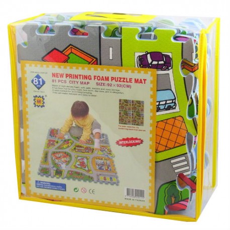Tapis City Puzzle Map Kids Playmat 92X92X14 cm (TM-011-9) Multicolor Age-Newborn & Above