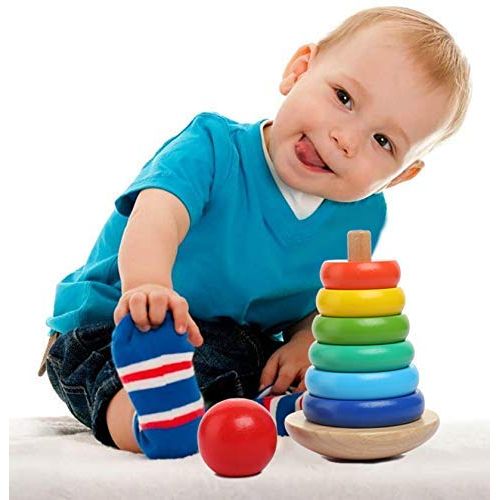 The Rainbow Stacking Wooden Tower for Toddlers (HK1519) Age- 12 Months  & Above