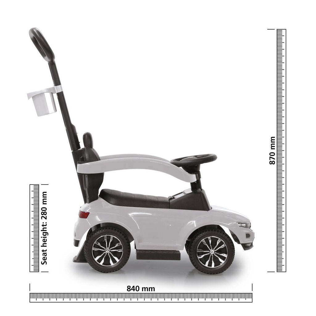 Volkswagen T-Roc Kids Push & Pedal Riding Step Car with Safety & Push Bar 651 White Age- 12 Months to 3 Years  