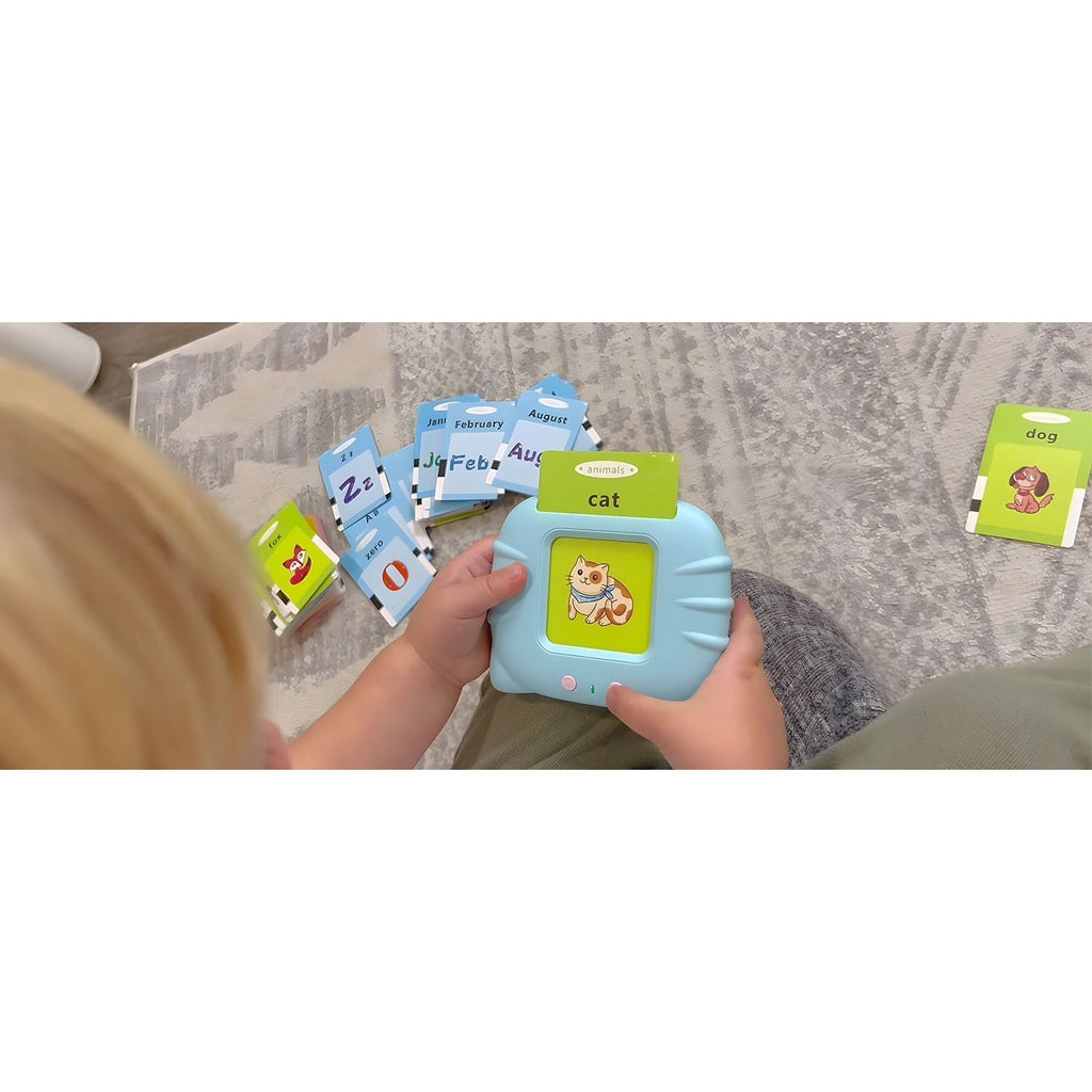 Pibi Talking Flash Cards with 112 Sight Words+USB Cable Montessori & Interactive Toddler Toys Blue Age- 12 Months & Above