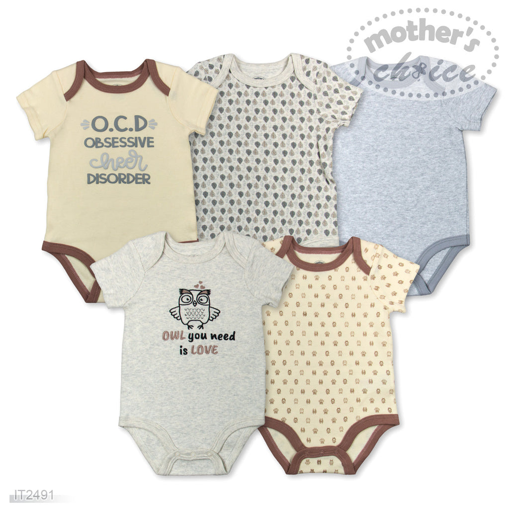Motherschoice Baby 5 Pack Bodysuits IT2491