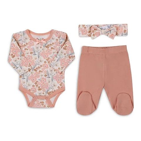 Luna & Lily 3-Pcs Onesie with Waffle footed Leggings and Headband IT4263