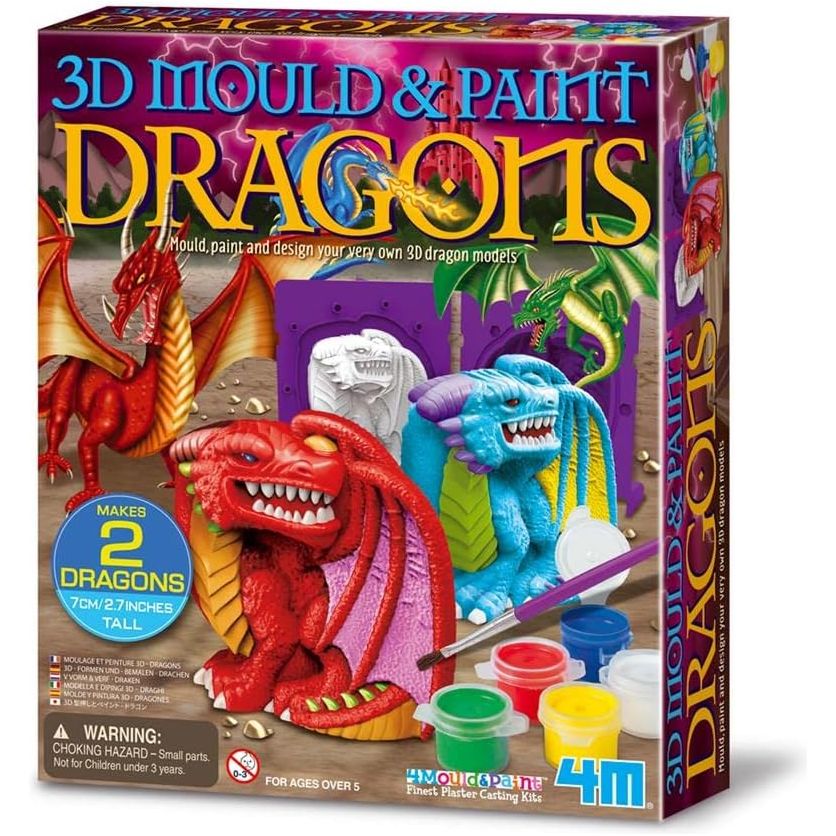 4M 3D Mould & Paint Dragon Multicolor Age- 5 Years & Above