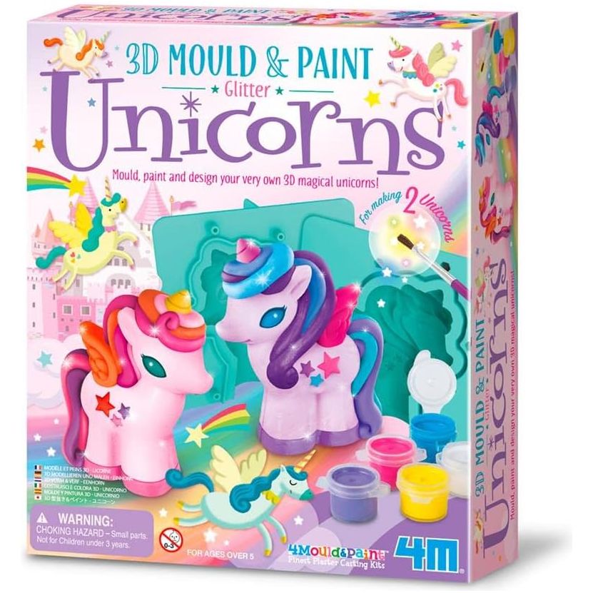 4M 3D Mould & Paint Glitter Unicorn Multicolor Age- 5 Years & Above