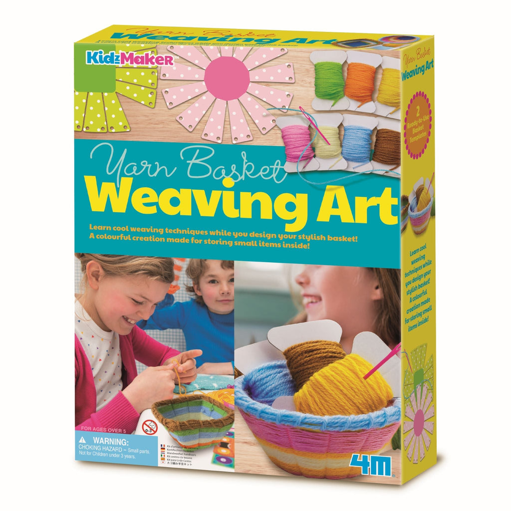 4M Kidzmaker Yarn Basket Weaving Art DIY kit Multicolor Age-5 Years & Above