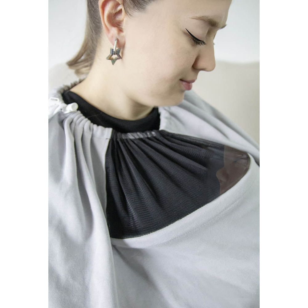 Babyjem Breast Feeding and Nursing Cover With Tulle Grey