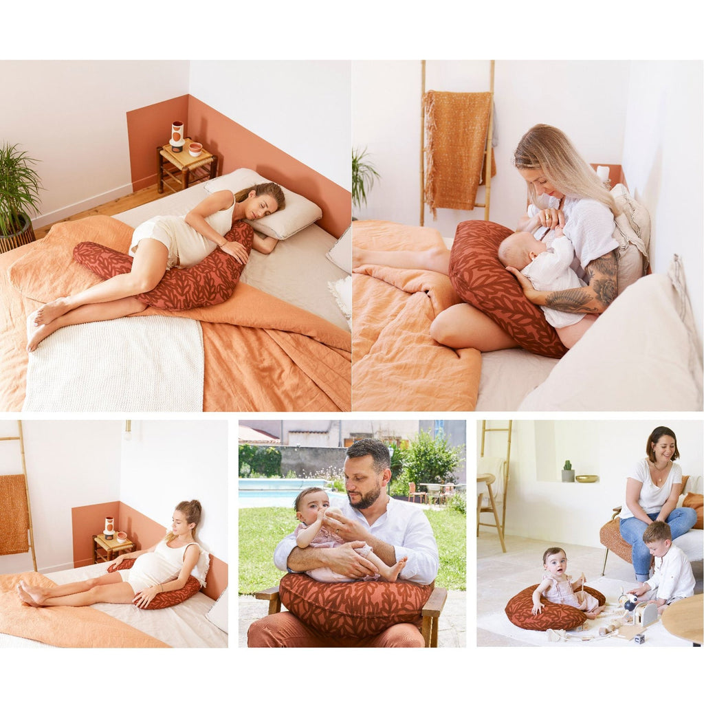 Babymoov B.Love 2-in-1 Maternity & Nursing Pillow Vegetal Terracotta Brown for Mumz