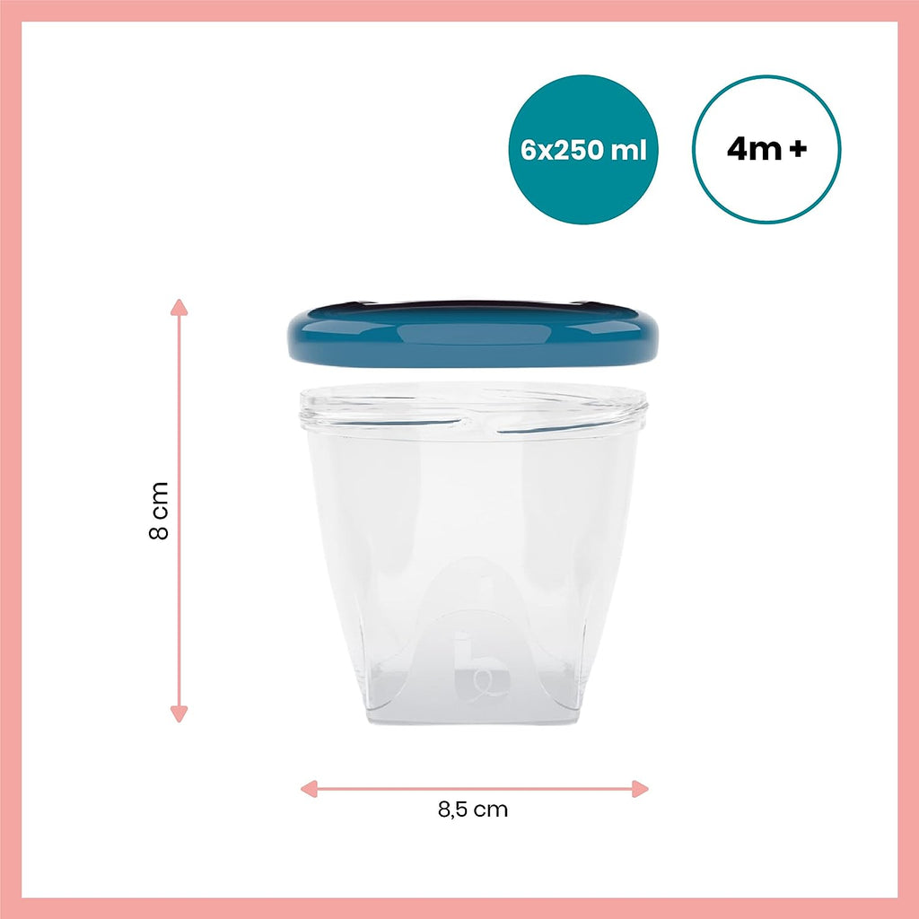 Babymoov Baby Bowls Storage Food Containers 250Ml ( Set of 6) Multicolor Age-4 Months & Above