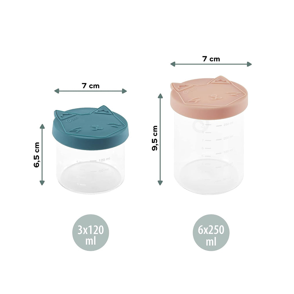 Babymoov ISY 9-Pack Glass Storage Containers Set 6x 250ml + 3x 120ml Multicolor Age-4 Months & Above