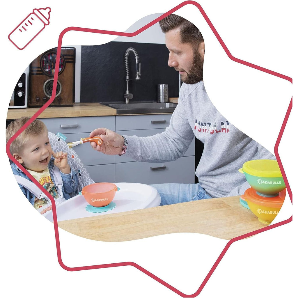 Badabulle 3-Pack Funcolors Bowls with Lids 330 Ml Multicolor Age-Newborn & Above