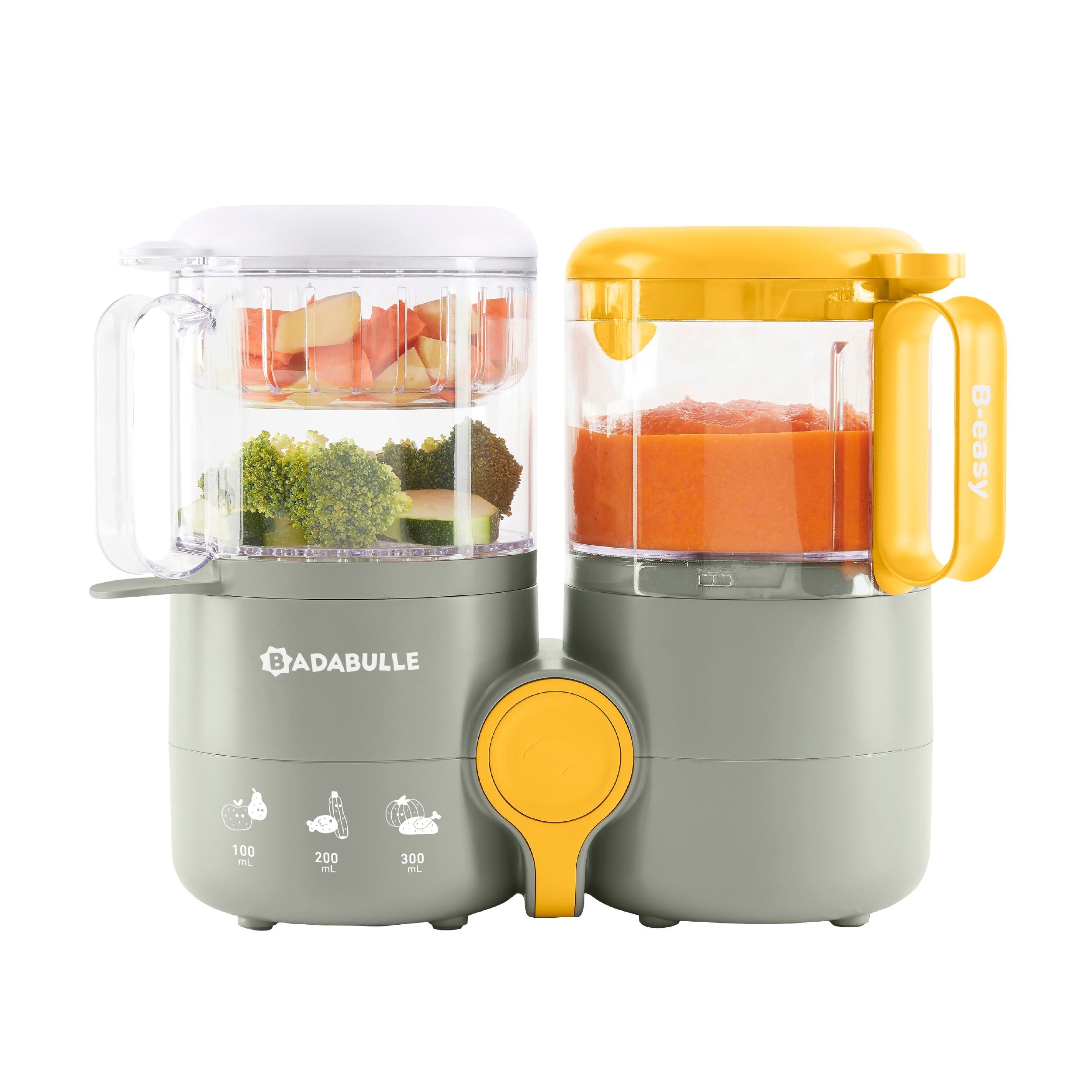 Badabulle B.Easy Baby Food Steamer Processor Grey Yellow Age Newborn Above Peekaboo