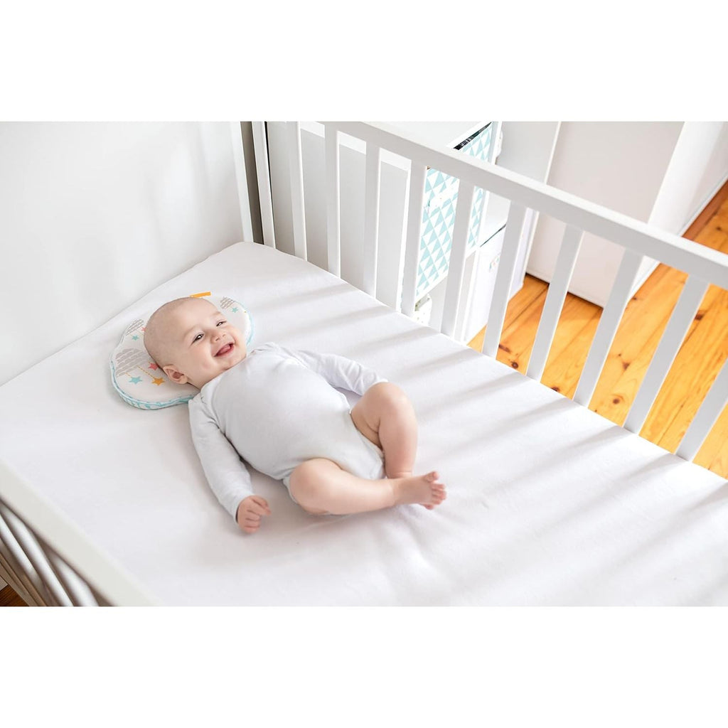 Badabulle Baby Ergonomic Head Support Pillow Merry Cloud White Age- Newborn & Above