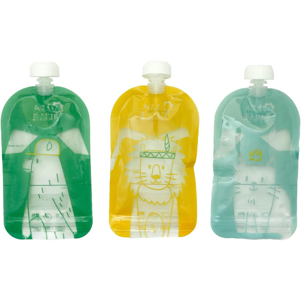 Badabulle Reusable Food Pouches Multicolor Age-4 Months & Above