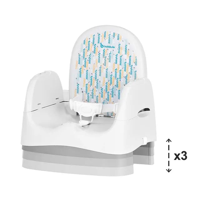 Badabulle Trendy Meal Feeding Comfort Booster Seat Grey/ Blue Age- 6 Months to 36 Months (up to 15 kg)