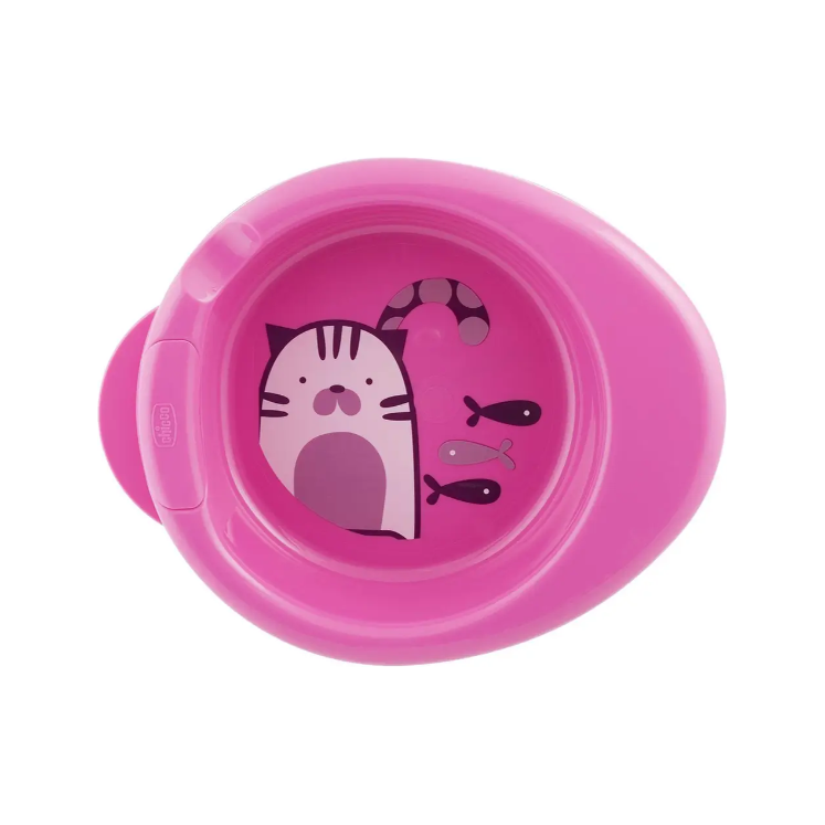 Chicco Baby Girls Kitty Insulated Plate Pink Age- 6 Months & Above