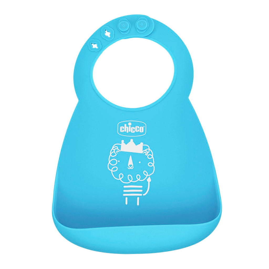 Chicco Bib Silicone With Crumble Catcher Blue(1021920)