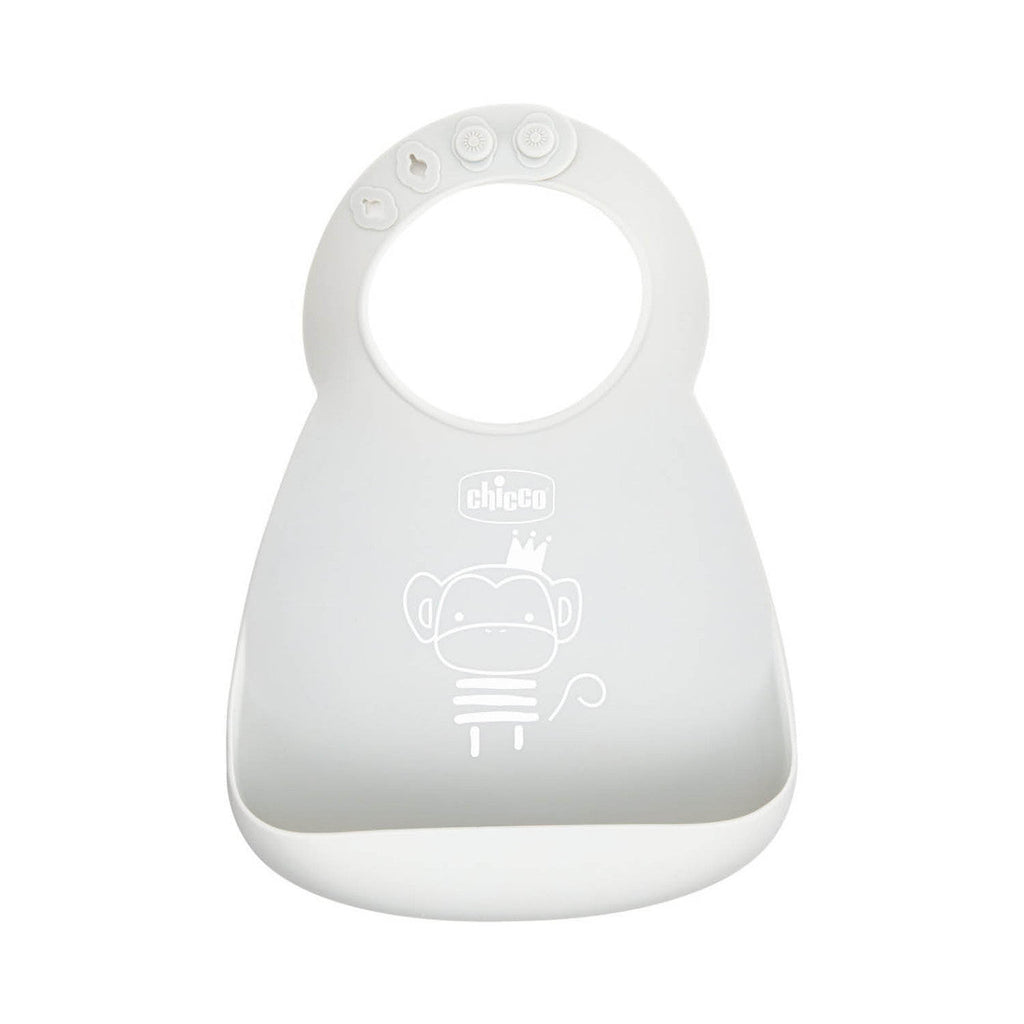 Chicco Bib Silicone With Crumble Catcher Grey(1021930)