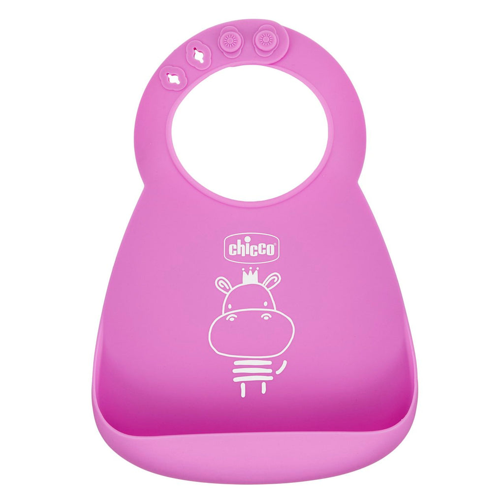 Chicco Bib Silicone With Crumble Catcher Pink(1021910)