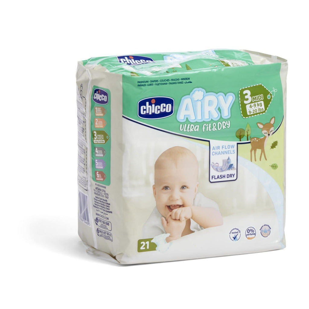 Chicco Diapers Airy 4-9Kg Midi 21 Pcs (6 Pkt) (1123000)