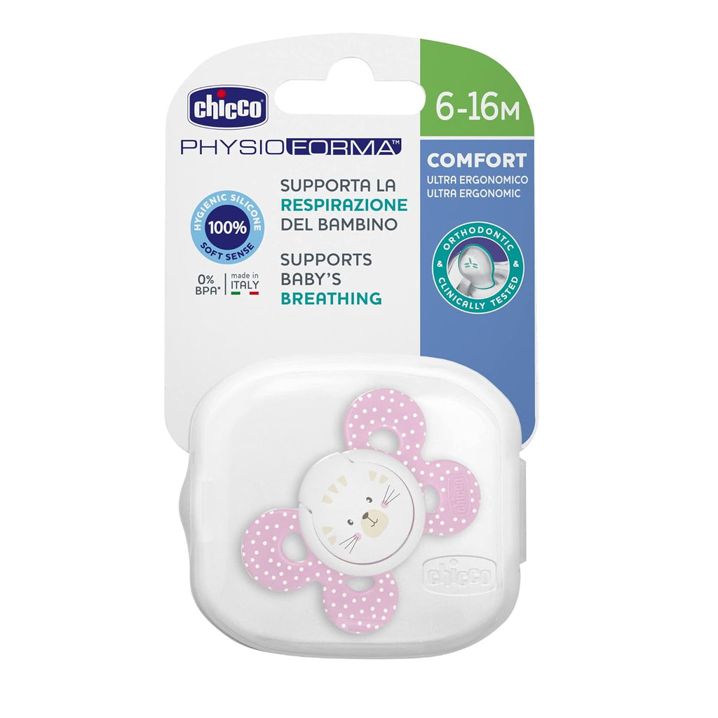 Chicco Physio Comfort Silicone Teether Pink Age- 6 Months to 16 Months