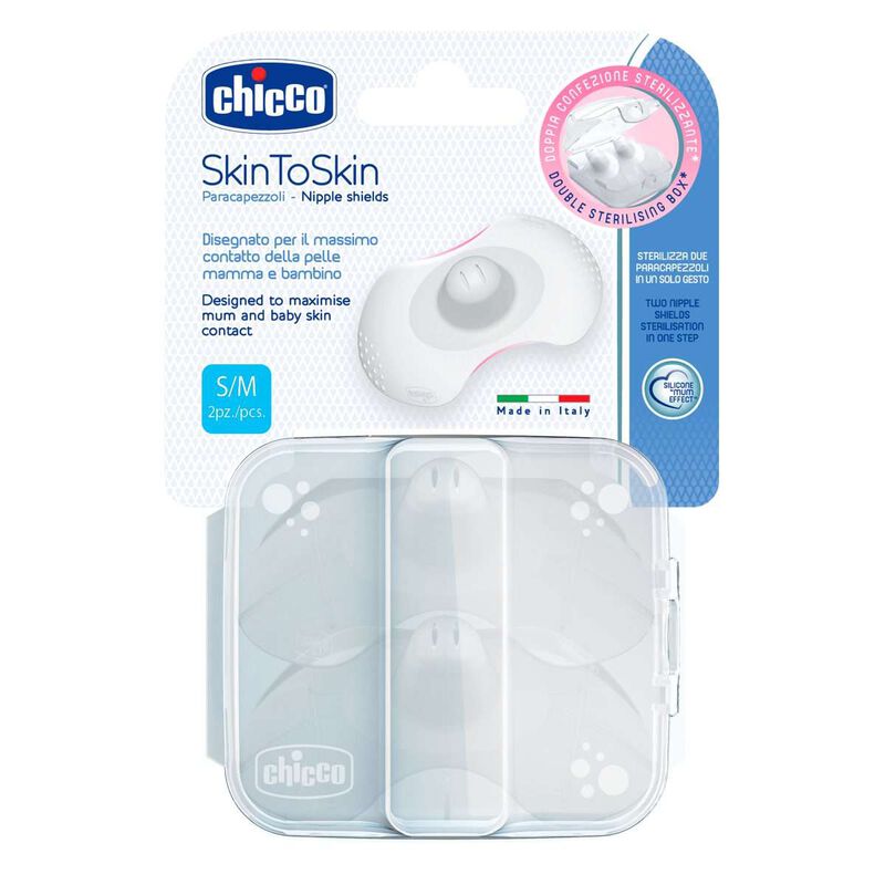 Chicco Silicone Nipple Shields Transparent M/L 2Pcs for Mumz