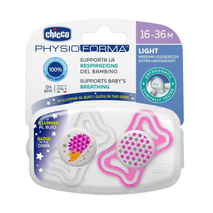Chicco Soother Physio Light Lumi 16-36M Sil(7103541)