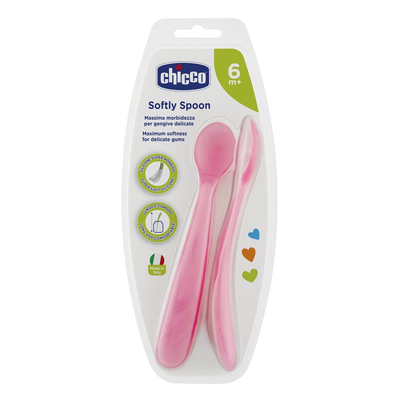 Chicco Spoon Soft Silicon Bi-Pack Girl 6M+(0682811)