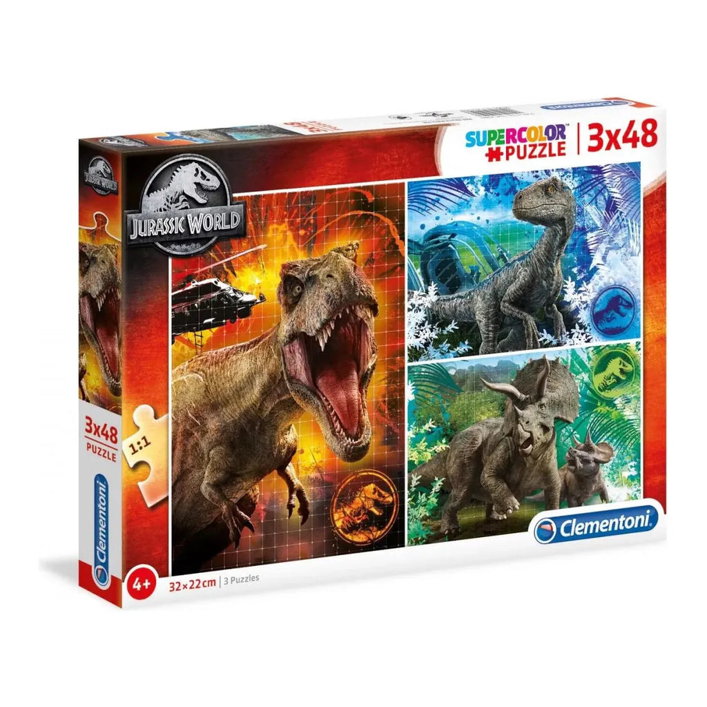 Clementoni Puzzles 3X48 Jurassic World(25250) Age-5 Years & Above