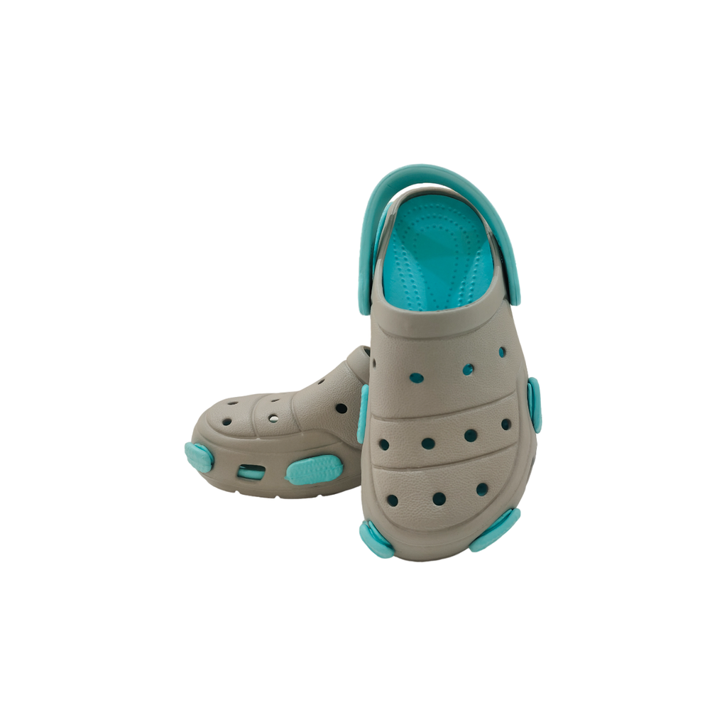 Crocs Kids Shoes Grey/Mint Age- 12 Months & Above