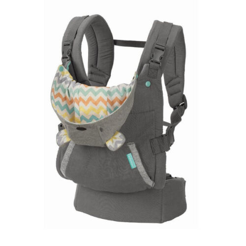 Infantino Cuddle Up Ergonomic Hoodie Carrier Grey Age 3 Months to 36 Months Holds from 5.5 Kg upto 18 Kg Peekaboo