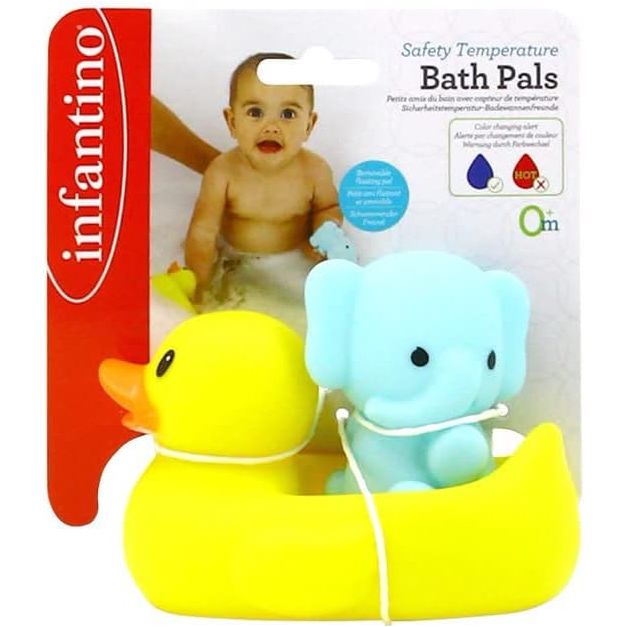 Infantino Safety Temperature Bath Pals (Elephant & Duck) Multicolor Age- Newborn & Above